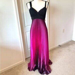 Pleated Ombré BETSY & ADAM Accordion Gown—SZ. 6
